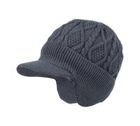 Generico Chapeau avec cache-oreilles, chapeau avec cache-oreilles doublé en polaire | Coupe-vent pour froid intense, pour la randonnée, le ski, la moto, le camping, l'escalade, gris