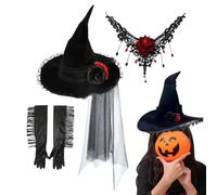 Generico Chapeau de | Costume de sorcier en dentelle - Cosplay pour la fête pour adultes Le chapeau de est conçu pour fournir une sensation douce et une durabilité durable. Trésor d'événements Stiva