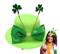 Genérico Chapeau de coupe vert pour adulte | Casquettes de costume de Saint-Patrick, accessoire pour chapeau de la Saint-Patrick, coupe irlandaise du jour de la Pat