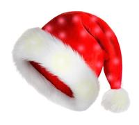Genérico Chapeau de Noël LED - Bonnet en peluche avec lumières de Noël, Cosplay Prop Santa Hat, chapeau classique pour le Nouvel An, fête de Noël