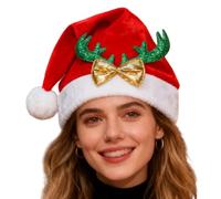Generico Chapeau de Noël | Pour les fêtes douces et hypoallergéniques - Chapeau de Noël en peluche pour hommes | Anniversaire Vacances Nouvel An Femmes Garçons Filles Jeunes Adolescentes