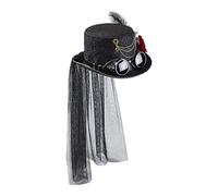 Generico Chapeau gothique - chapeau de cosplay vintage 13 cm, chapeau de cylindre steampunk, bouchon de costumes de festival | Chapeaux de fête d'Halloween avec lunettes rosées roses pour hommes pour