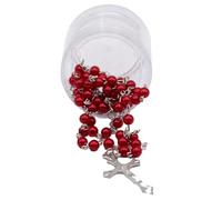 Generico Chapelet classique en perles synthétiques différentes couleurs avec crucifix en métal argenté - fait à la main pour prière, première communion, baptême et cadeau spirituel, Médias, Plastique