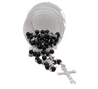 Generico Chapelet classique en perles synthétiques différentes couleurs avec crucifix en métal argenté - fait à la main pour prière, première communion, baptême et cadeau spirituel, Médias, Plastique
