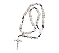 Generico Chapelet de Medjugorje, grains 8 mm en pierre du sanctuaire, relié en corde, avec boîte