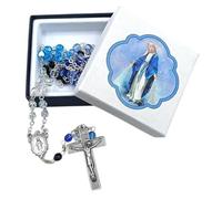 Generico Chapelet de Notre-Dame Miraculeuse en cristal, grains de 6 mm, fabriqué à la main, fabriqué en Italie, avec boîte