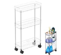 Generico Chariot utilitaire de salle de bain, chariot roulant,Organisateur domestique avec roues | Chariot de rangement à roulement d'espace étroit avec roues et multicouche pour table de chevet et