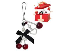 Generico Charm avec motif cerise, pendentif en acrylique avec chaîne pour accessoires - porte-clés nouveauté de collection - pour femmes filles, hommes, famille, amis, collègues, fêtes, sac à dos