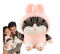 Generico Chat en Peluche - Peluche Chat Dessin animé, Design Chapeau Grenouille, Jouet Doux à étreindre, décoration pour et Voiture, Chambre d'enfant, Figurine décorative