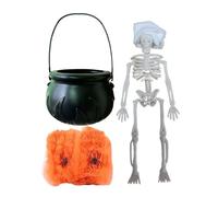 Generico Chaudron des sorcières, décorations pour la maison sorcière Halloween - chaudron sorcières facile à installer pour propriétaires de maison activités scolaires cape fenêtre