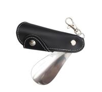 Genérico Chausse-pied - Acier inoxydable et cuir synthétique | Chausse-pied | Compact | Aide portable pour enfiler facilement les chaussures, hommes et femmes.