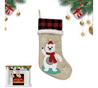 Genérico Chaussette géante de Noël d'hiver pour - Détails à suspendre et à remplir avec de petits jouets et chocolats et friandises pour jardin, cheminée, amis d'