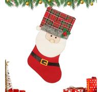 Generico Chaussettes de fête de Noël de 47 cm avec motif 3D - Sacs de fête de Noël réutilisables - Pour, petits jouets, étagère d'arbre d'affichage, Un, riferimento alla descrizione