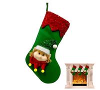 Genérico Chaussettes de Noël, sac de bonbons réutilisable, décorations pour sapin de Noël, pour l'arbre familial, la maison, la cheminée, la fête
