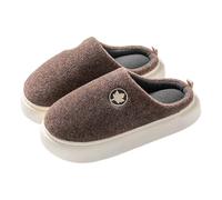 Generico Chaussons d'hiver confortables pour femme, chauds, doux et doux, pour la maison, en peluche, pantoufles de chambre, élégantes, lavables et silencieux, Sliders en mousse à mémoire de forme