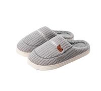 Generico Chaussons d'hiver élégants pour femme - Pantoufle confortable antidérapant en daim - Famille chaussures souples d'hiver fille automne pantoufles en peluche couple, gris, 44 EU