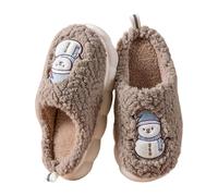 Generico Chaussons d'hiver pour femme de Noël élégants Causal 2024 pour femme d'hiver Noël chaud en carton avec rennes chaussures légères Slip on Shoes Couple cadeau pour femme et homme, Café, 42 EU