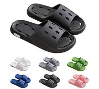 Generico Chaussons nuage femme homme doux antidérapant, chaussons de voyage confortables et relaxants chaussons ouverts faciles à nettoyer pour salle de bain sandales pour plage et piscine, Noir , 42