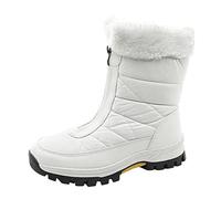 Generico Chaussures Neige Velours Rond Plus Chaussures Bottes Plates Chaudes À Lacets Bottes Pointe Étanche à L'Eau Neige Bottes Femmes Chaussures 8 Ans, Blanc B, 39 EU
