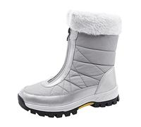 Generico Chaussures Neige Velours Rond Plus Chaussures Bottes Plates Chaudes À Lacets Bottes Pointe Étanche à L'Eau Neige Bottes Femmes Chaussures 8 Ans, Gris B, 39 EU