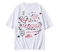 Generico Chemises en Coton Imprimé Graffiti Mignon, HelloMonstie Soutient Décontracté for Hommes Et Femmes, Manches Courtes, Été(White 03,XL)