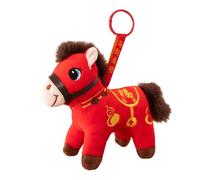 Generico cheval chinoise de collection douce et portable en peluche pour voiture, maison, école, bureau, café, bibliothèque, vitrine, tables à manger, lits