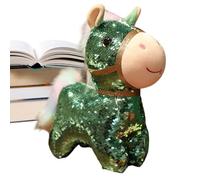 Generico Cheval en peluche | 15 cm avec paillettes douce de collection | 2026 année du cheval jouet doux pour Nouvel An chinois maison, salle de rèche, voyage et voiture