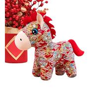Genérico Cheval en peluche - Décoration douce traditionnelle, animal en peluche de l'année du cheval chinois - Pour , filles, sœurs, amis, collectionneurs, petite amie, canapé, lit, canapé