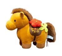 Generico Cheval en peluche, poupée douce de 20 cm, design chinois, jouet doux en forme de cheval 2026 pour enfants, cadeau d'anniversaire, Nouvel An, fêtes