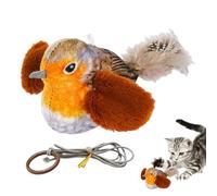 Genérico Chirping Bird Cat Toy - Battery Powered Sound, Tail, Elastic Cord | Chasseur interactif multifonctionnel, stimulateur de chasse félin réaliste | pour la maison