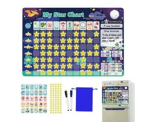 Genérico Chore Chart, Daily Routine Responsibility Chart, 16,93 x 12,01 x 0,59 pouces Magnetic Behavior Reward System, Fun and Engaging Data Visualization, Kids Regimen Graph for Home & School