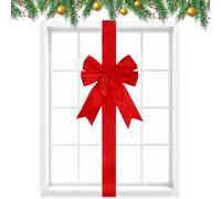 Generico Christmas Bows Reusable Red Holiday Ribbons, Large Decorative Bows, Elegant Festival Décor Accents for Cabinets, Doors, Wreaths, Trees, Cars, And Tabletop Arrangements, 78.74x3.94 Inches