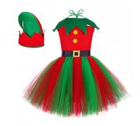 Generico Christmas Elf Skirt - Elf Fairy Costume | Sleeveless Christmass Dress Up Clothes, Masquerade Party Props For Women, Party Cosplay Role Outfits, Christmas Dress Up Clothes With Hat