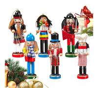 Genérico Christmas Nutcrackers - Christmas Nutcrackers Figurines | 6 pièces Nutcracker Figure Ornaments Set | Bois Nutcracker Figure | Home Decor for Festival Desk Kitchen Tree Tabletop