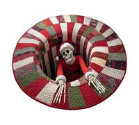 Genérico Christmas Rug, Skull Funny Quilted Entryway Area Rug, 3D Optical Christmas Mat for Kitchen Entryway, Indoor Bathroom Bedroom Winter Farmhouse