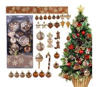 Genérico Christmas Tree Ball Ornaments - 30 pièces - Décoration d'hiver - Pendants de Noël - Assorted Design Shatterproof Christmas Baubles | Holiday Tree Decoration Balls, Candy Cane, Stars, Heart