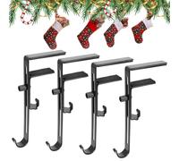 Genérico Cintre pour bas de Noël et guirlandes de cheminée, support pour guirlandes sur repose-plat de cheminée, crochets métalliques pour table, chambre, cuisine, salon hiver