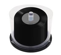Genérico Clear DVD Cake Box - 50 Disc Capacity, Black Spindle | Bluray Storage Container | 3,74 pouces, Column Design Disc Organizer For Movies Music Games Software, Spindle Cake Box, Holde