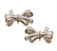 Genérico Clip On Earbuds Strass - Clip On Earphone Bow-Shaped Rhinestone, Fashionable Open-Ear Headset Accessories for Traveling Outdoor Home Business Trip )