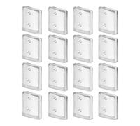 Generico Clips pour rideaux de douche - crochets transparents 5 x 4,5 x 1 cm, supports en PP, design imperméable antidérapant et résistant avec 16 | fixation pour rideaux muraux pour salle de bain