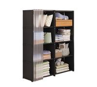 Generico Closet Wardrobe, Heavy Duty Garment Rack, Small Room Storage Organizer, Multi Tier Clothes Shelf System, for Folded Clothes Dresses Coats Bedroom Organization Space Saving Home Use