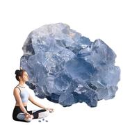 Genérico Cluster de celestite brute, céleste brut - Pierre célestine naturelle de forme irrégulière, collection de pierres pour étagère de salon, échantillon minéral, décoration de la maison