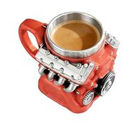 Generico Coffee Travel Mug - 350 ml Mechanical Stainless Steel Engine Cup, Insulated Tumblers | Portable for Men Car Enthusiast Valentine's Day Birthday Home Tea Whiskey