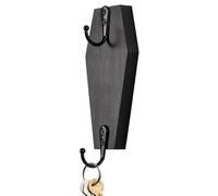 Generico Coffin Key Hooks - Wood, 5.71in Key Holder Gothic Wall Hook | Coffin-Shaped Decorative Keys Hanger, Functional Home Organizer for keys, small accessories, gothic décor, bedroom, office