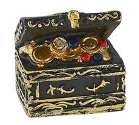 Generico Coffre ouvert avec trésors cm 2,7 x 2,1 x 2,6 h miniatures de crèche