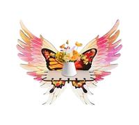 Genérico Coin d'aile de papillon - ailes d'ange en forme de papillon décoratif, rangement rustique mural | présentoir Boho, organisateur de maison du dor