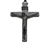Genérico Collier crucifix en bois pour homme - Pendentif en bois vintage