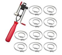 Genérico Collier de Cardan - Collier réglable en acier inoxydable 22,5 x 9,5 cm | Kit de serrage avec outil CV Boot Clamp | Pinces robustes pour mécaniciens réparation automobile et VTT