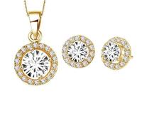 Generico Collier élégant et luxueux avec diamant étincelant classique pendentif rond de 1 carat en argent S925 avec sertissage rond bijoux en moissanite, Moitié, Métal, Zircon semi-précieux
