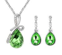Generico Collier en cristal étoile de mer, collier de clavicule avec pendentif libellule, collier tendance couleur argent, boucles d'oreilles et bijoux étincelants pour femme, Moitié, Métal, Zircon